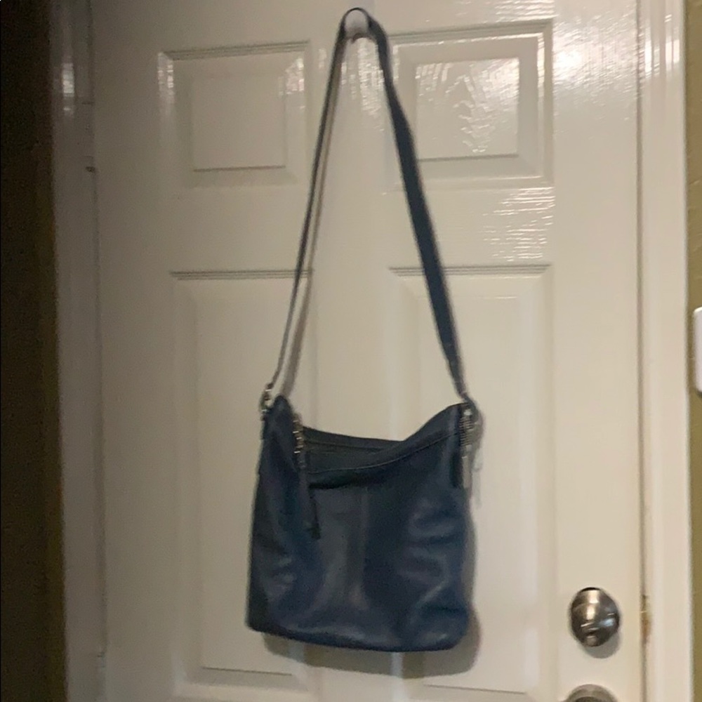 Blue summer Coach purse.